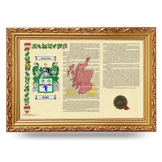 Halder Armorial Landscape Framed - Gold