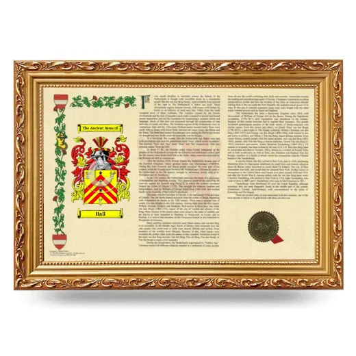 Hall Armorial Landscape Framed - Gold