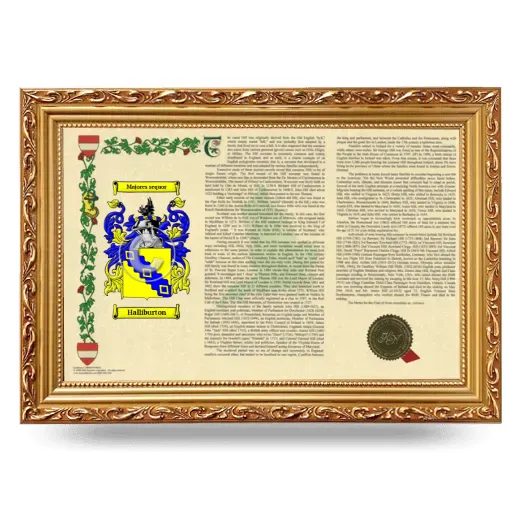 Halliburton Armorial Landscape Framed - Gold