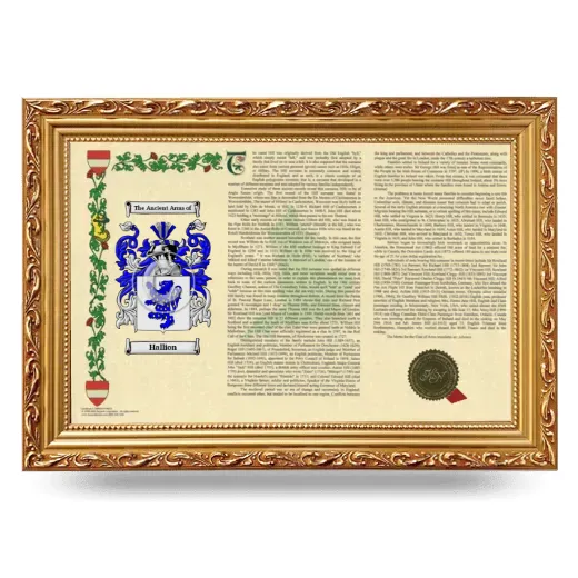 Hallion Armorial Landscape Framed - Gold