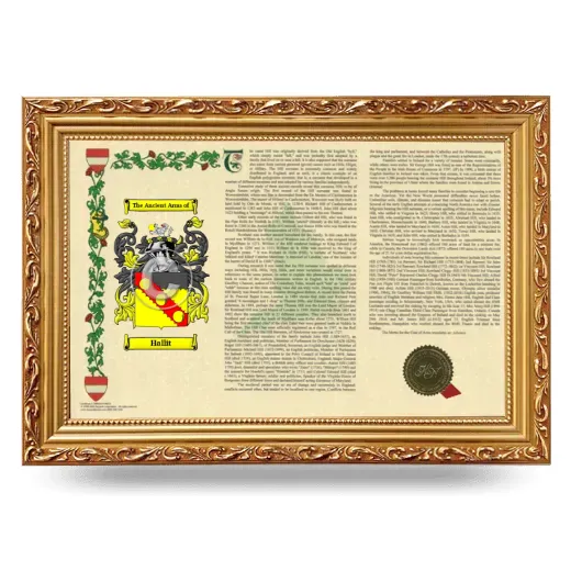 Hallit Armorial Landscape Framed - Gold