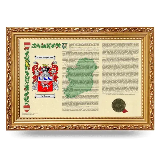 Halloran Armorial Landscape Framed - Gold