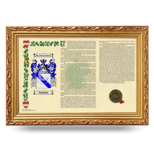 Hamburg Armorial Landscape Framed - Gold