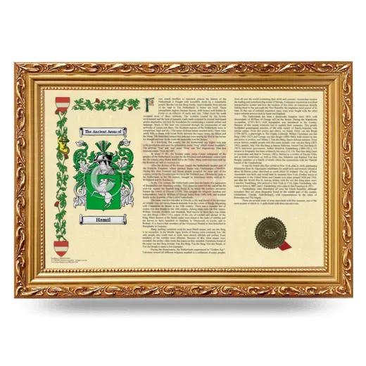 Hamil Armorial Landscape Framed - Gold