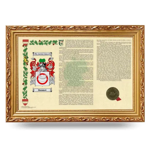 Hammet Armorial Landscape Framed - Gold