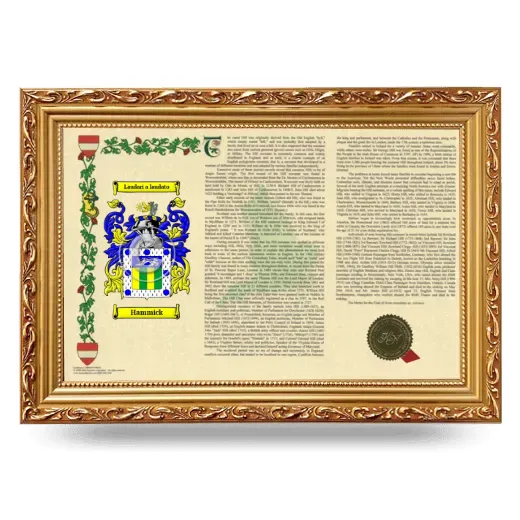 Hammick Armorial Landscape Framed - Gold