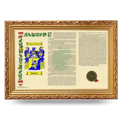 Hammor Armorial Landscape Framed - Gold