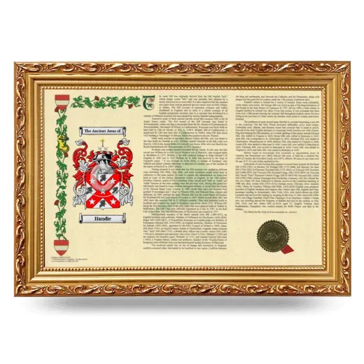 Handie Armorial Landscape Framed - Gold