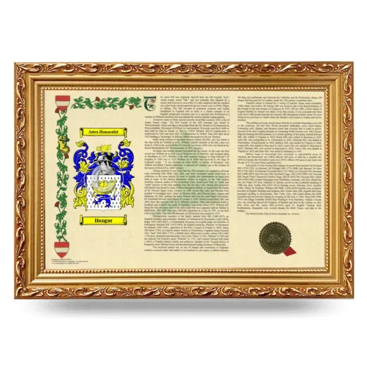 Hangar Armorial Landscape Framed - Gold