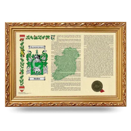 Hanlon Armorial Landscape Framed - Gold