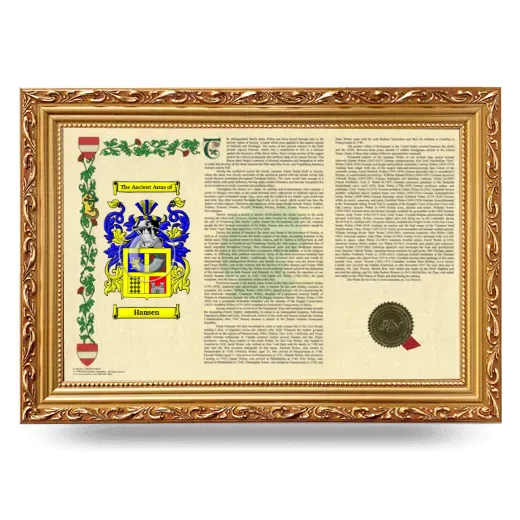 Hansen Armorial Landscape Framed - Gold