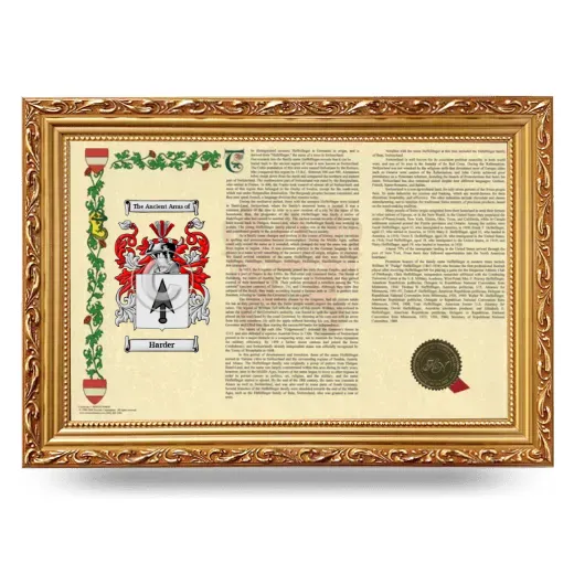 Harder Armorial Landscape Framed - Gold