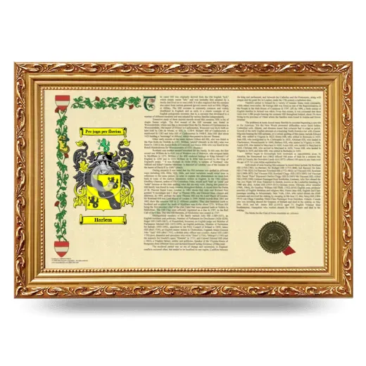 Harlem Armorial Landscape Framed - Gold