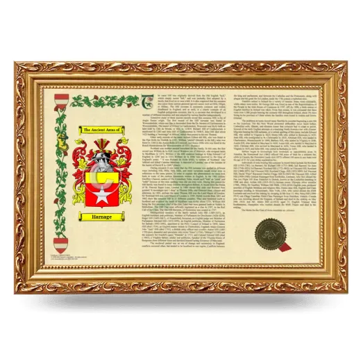 Harnage Armorial Landscape Framed - Gold