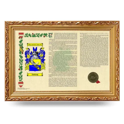Hartzog Armorial Landscape Framed - Gold