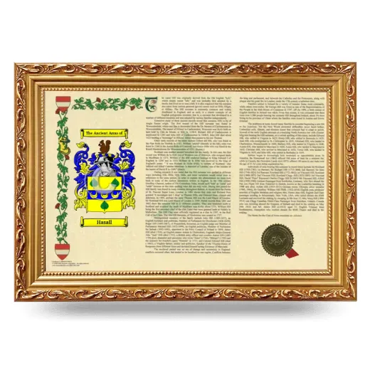 Hasall Armorial Landscape Framed - Gold