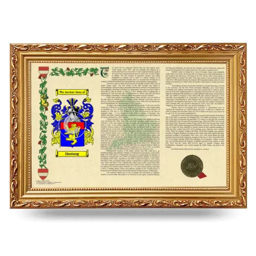 Hastang Armorial Landscape Framed - Gold