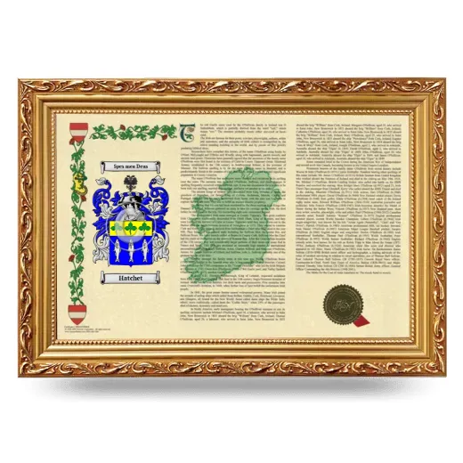 Hatchet Armorial Landscape Framed - Gold
