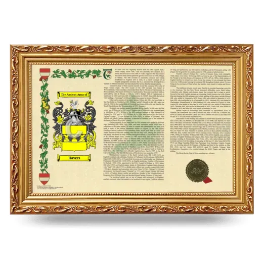 Havers Armorial Landscape Framed - Gold
