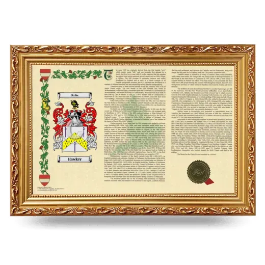 Hawkey Armorial Landscape Framed - Gold