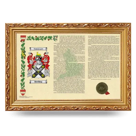 Hawking Armorial Landscape Framed - Gold