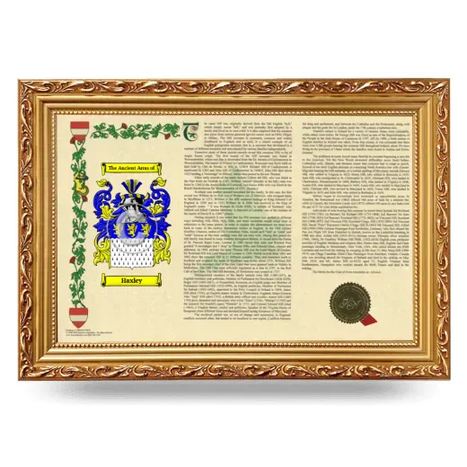 Haxley Armorial Landscape Framed - Gold