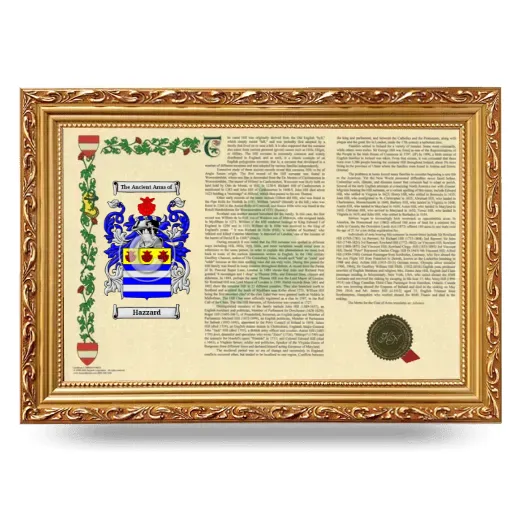 Hazzard Armorial Landscape Framed - Gold