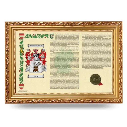 Heck Armorial Landscape Framed - Gold