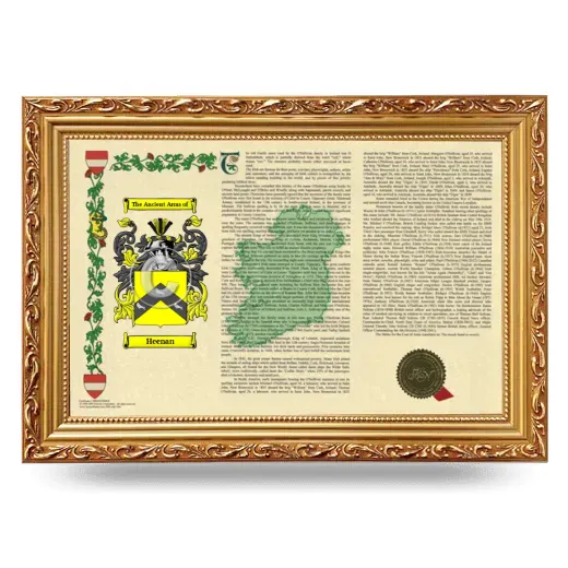 Heenan Armorial Landscape Framed - Gold