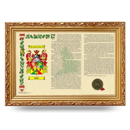 Hefer Armorial Landscape Framed - Gold