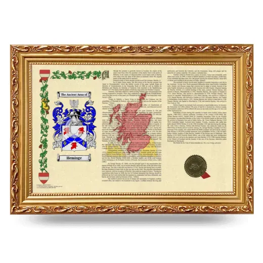 Heminge Armorial Landscape Framed - Gold