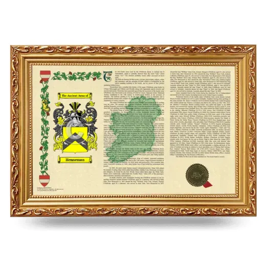 Henneman Armorial Landscape Framed - Gold