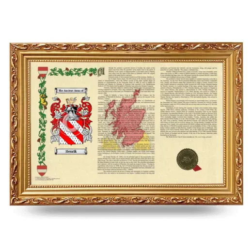 Henrik Armorial Landscape Framed - Gold