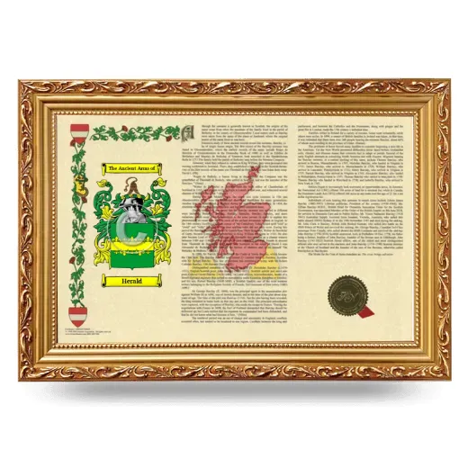 Herald Armorial Landscape Framed - Gold