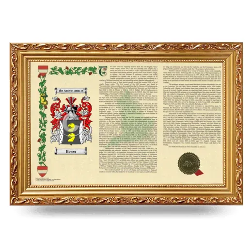 Hewer Armorial Landscape Framed - Gold