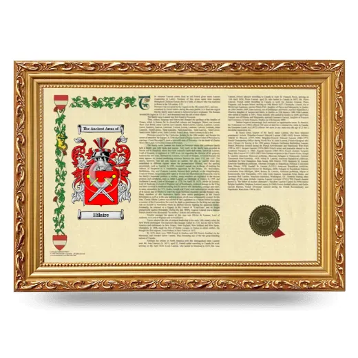 Hilaire Armorial Landscape Framed - Gold