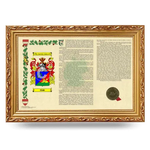 Hink Armorial Landscape Framed - Gold