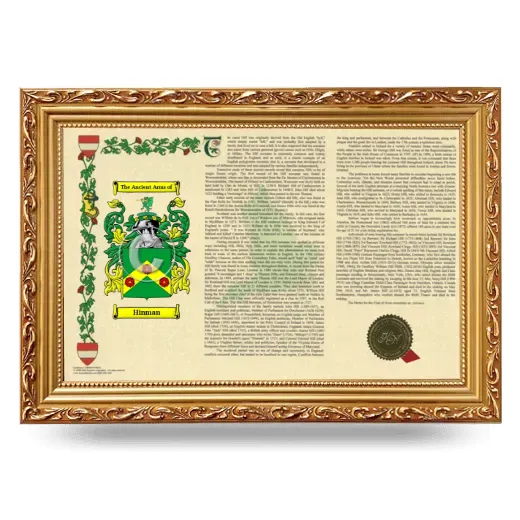 Hinman Armorial Landscape Framed - Gold
