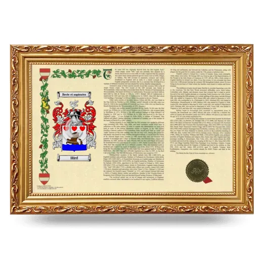 Hird Armorial Landscape Framed - Gold