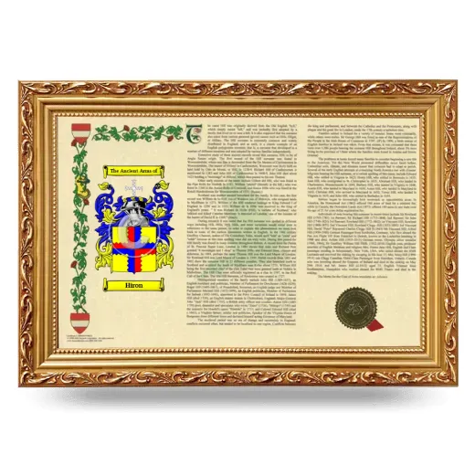 Hiron Armorial Landscape Framed - Gold
