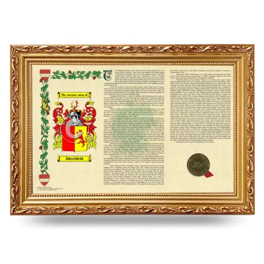 Hirschfeld Armorial Landscape Framed - Gold