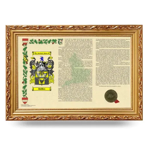 Hobbes Armorial Landscape Framed - Gold