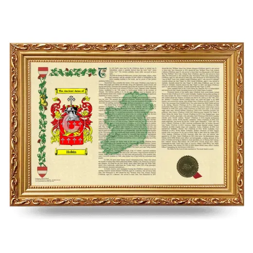 Hobin Armorial Landscape Framed - Gold