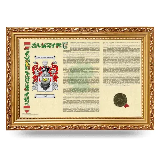 Hoff Armorial Landscape Framed - Gold