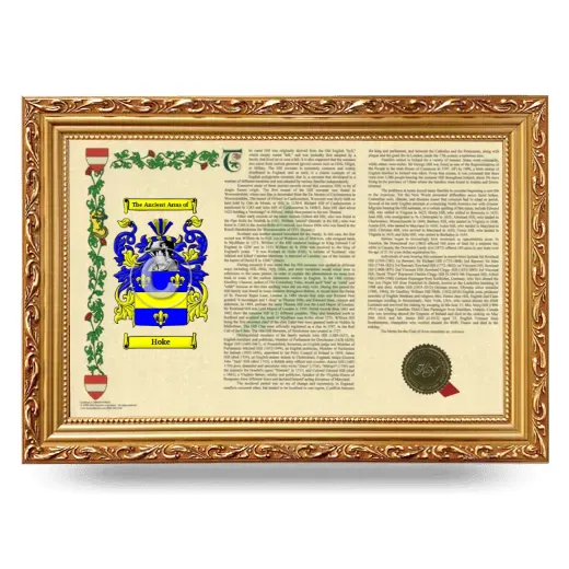 Hoke Armorial Landscape Framed - Gold
