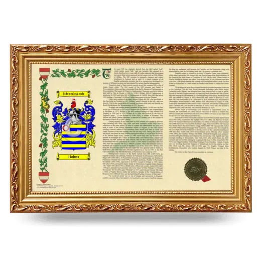 Holms Armorial Landscape Framed - Gold