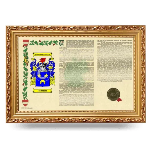 Holtzman Armorial Landscape Framed - Gold