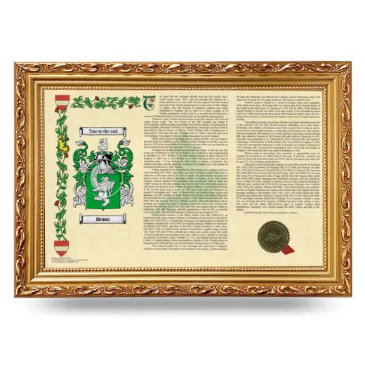 Home Armorial Landscape Framed - Gold