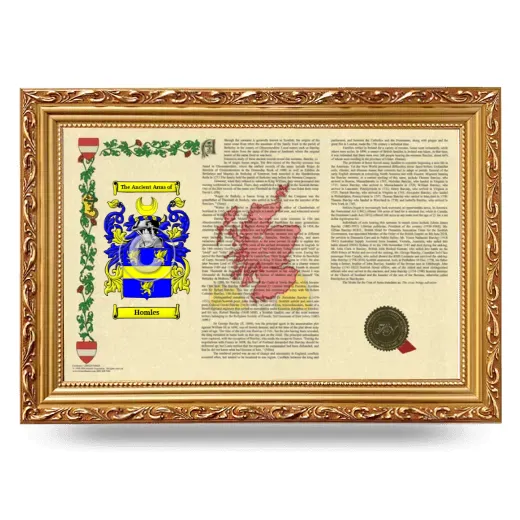 Homles Armorial Landscape Framed - Gold