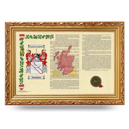 Honeyghan Armorial Landscape Framed - Gold